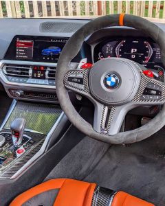 ✯✯✯✯✯ 'GTS' & 'CS' style Alcantara Custom Steering Wheel Cover for BMW M3 G80 M4 G82 F90 M5 F95 X5M F96 X6M buy in USA