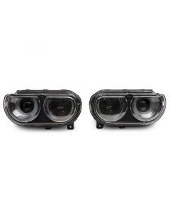 Raxiom 08-14 Dodge Challenger Halo Projctr Headlights w/Sequential Turn Signals-Blk Hsng(Clear Lens) buy in USA