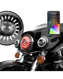 XK Glow 7In RGB LED Harley Headlight XKchrome Bluetooth App Controlled Kit buy in USA