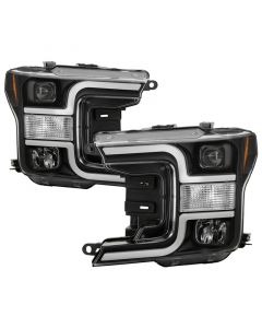 Spyder 18-19 Ford F-150 Projector Headlights - Halogen Model Only - Black PRO-YD-FF15018-LB-BK buy in USA