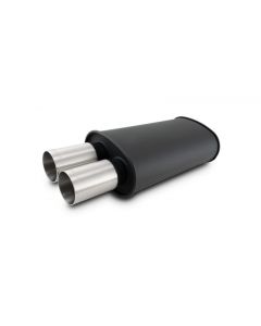 Vibrant Streetpower Flat Blk Muffler 9x5x15in Body 2.5in Inlet ID 3in Tip OD w/Dual Straight Tips buy in USA