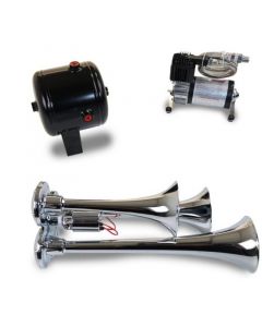 Kleinn Triple Chrome Horn Kit w/ 130 PSI Air Compressor / 1.0 gal Air Tank buy in USA