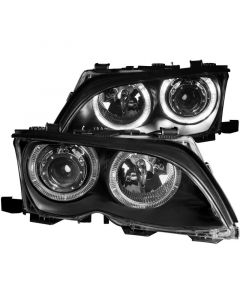 ANZO 2002-2005 BMW 3 Series E46 Projector Headlights w/ Halo Black buy in USA