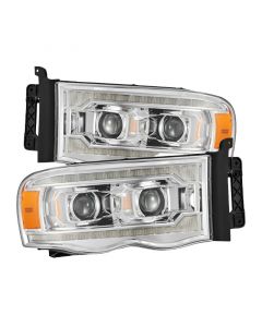 AlphaRex 02-05 Dodge Ram 1500 LUXX LED Proj Headlights Plank Style Chrome w/Activ Light/Seq Signal buy in USA