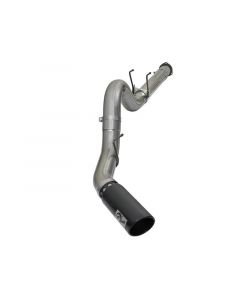 aFe Large Bore-HD 5in DPF Back 409 SS Exhaust System w/Black Tip 2017 Ford Diesel Trucks V8 6.7L(td) buy in USA