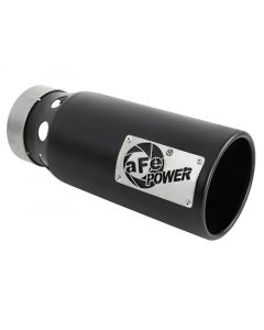 aFe SATURN 4S 4in SS Intercooled Exhaust Tip - Black 4in In x 5in Out x 12in L Bolt-On buy in USA