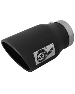 aFe MACHForce XP 5in 304 Stainless Steel Exhaust Tip 5 In x 7 Out x 12L in Bolt On Right - Black buy in USA