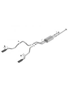 Borla 14-18 Toyota Tundra 4.6L/5.7L V8 AT 2&4WD Crew Max Cat-Back Touring Exhaust - Black Chrome Tip buy in USA