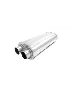 Vibrant Streetpower Oval Muffler 2.50in Dual Inlet/Outlet 18in Body Length buy in USA