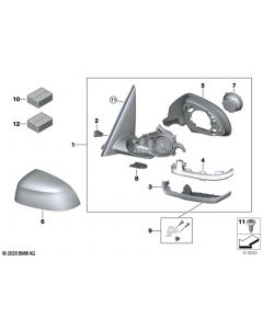 Genuine Left Side Rear View Primed Mirror Cover Cap Assembly 51 16 8 496 623 buy in USA