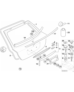 Genuine Rear Window Lower Cover Moulding For Trunk Lid 51 31 8 252 389 buy in USA