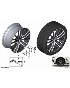 Genuine 21 Wheel Rim Disc Alloy Jet Black Sol Paint 10.5J ET:43 36 11 8 090 014 buy in USA