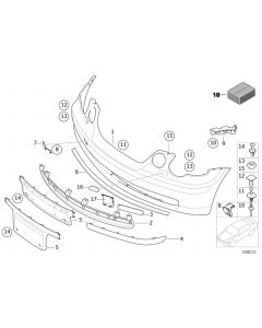 Genuine Front Bumper Cover Tow Eye Flap Primed 51 11 7 030 892 buy in USA