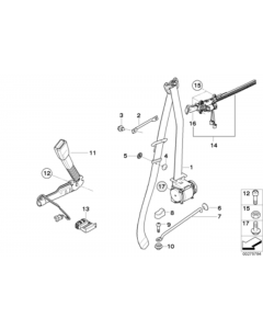 Genuine Front Lower Left Safety Seat Belt With Tensioner 72 11 7 213 563 buy in USA