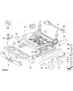 Genuine Front Right Driver Side OS Offside Seat Rail Covering 52 10 7 118 490 buy in USA