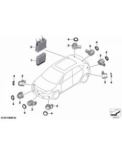 Genuine Parking PDC Ultrasonic Sensor Black 5.7.1 Axial 66 20 9 274 428 buy in USA