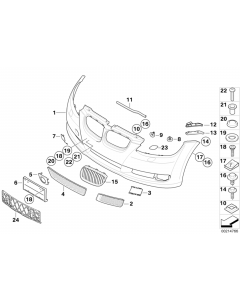 Genuine Front Bumper Trim Tow Eye Cap Cover Primed 51 11 7 187 956 buy in USA