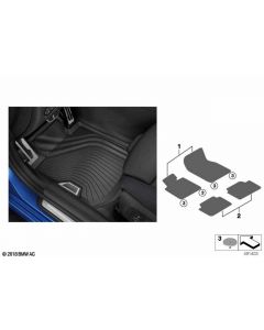 Genuine Front Right Left Floor Mats Set 2 Pieces All Weather RHD 51 47 5 A3E 485 buy in USA