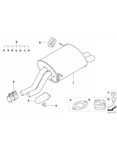 Genuine Exhaust Silencer/Muffler Mounting Parts Set/Kit 18 21 0 151 439 buy in USA