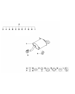 Genuine Exhaust Silencer/Muffler Mounting Parts Set/Kit 18 21 0 151 438 buy in USA