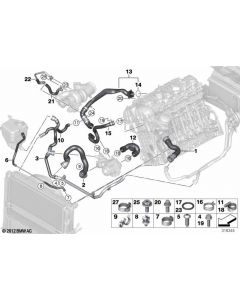 Genuine Engine Feed Radiator Top Hose 17 12 7 540 127 buy in USA