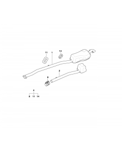 Genuine Exhaust Silencer/Muffler Mounting Parts Set 18 21 0 146 067 buy in USA