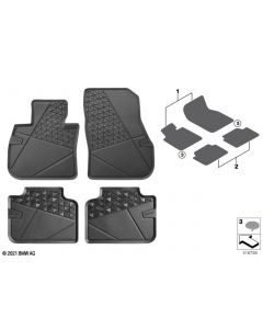 Genuine Front Right Left Floor Mats Set 2 Pieces All Weather RHD 51 47 5 A2D A76 buy in USA