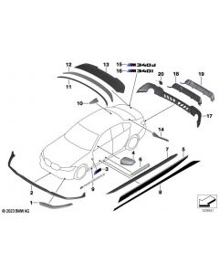 Genuine M Performance Right OS Left Tail Fins Black High Gloss 51195A56BD5 buy in USA