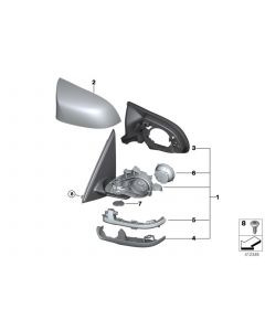 Genuine Left NS Door Wing Mirror Lower Housing Section 51 16 7 327 909 buy in USA