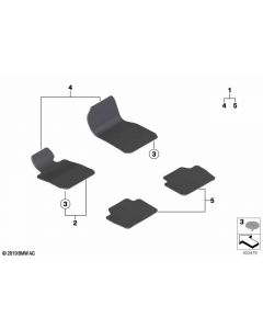 Genuine Rear Car Floor Mats Set 2 Pieces Anthrazit 51 47 7 910 608 buy in USA