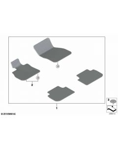 Genuine Right Driver Side OS Floor Mat 1 Piece Grey RHD 51 47 9 475 225 buy in USA