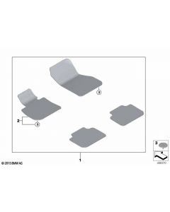 Genuine Front Rear Right Left Floor Mats Set 4 Pieces GRAU85 RHD 51 47 7 471 536 buy in USA