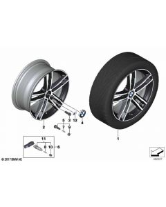 Genuine 18 Wheel Rim Disc Alloy Jet Black Sol Paint 8Jx18 ET:52 36 11 8 009 703 buy in USA