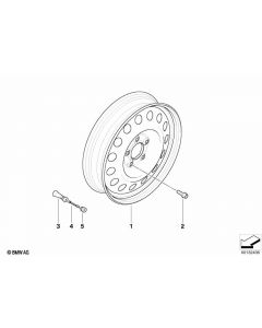 Genuine 17 Compact Spare Wheel Rim Steel Black 4Jx17 ET:18 36 11 6 758 778 buy in USA