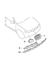 Genuine Front Right Fog Light Lamp Trim Cover Titanium 51 11 8 408 544 buy in USA