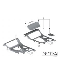 Genuine Right Centre Console Cover Panel Hexagon Aluminium 51 16 8 050 694 buy in USA