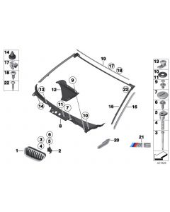 Genuine Front Right Grille 51 13 8 057 214 buy in USA