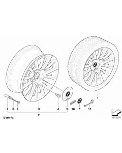 Genuine Light Alloy Wheel Rim 8Jx18 ET:47 36 11 7 897 252 buy in USA