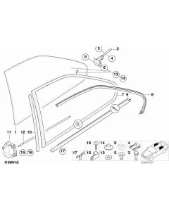 Genuine Rear Left Door Window Covering Seal Replacement 51 36 8 119 963 buy in USA