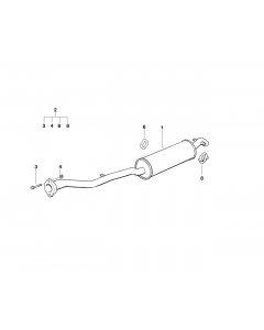 Genuine Exhaust Silencer/Muffler Mounting Parts Set 18 21 0 146 066 buy in USA