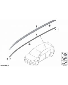 Genuine Left Roof Rails Silver Burnished 51 13 7 322 399 buy in USA