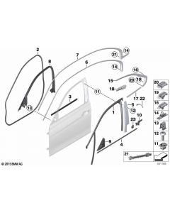 Genuine Front Left NS Interior Door Window Frame Sealing 51 33 7 259 381 buy in USA