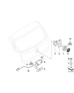 Genuine Trunk Lid Closing System Emblem Button 51 24 7 207 933 buy in USA