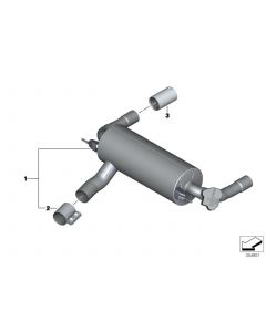 Genuine M Performance Exhaust Silencer 18 30 2 354 340 buy in USA