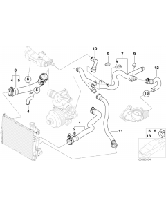 Genuine Cooling System Water Hose Coolant Return Pipe 11 53 7 802 629 buy in USA