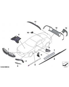 Genuine M Performance Front Ornamental Grille Carbon Fits F91 51712462821 buy in USA