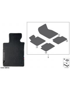 Genuine Front Rear Floor Mats Set 4 Pieces RHD M Performance 51 47 5 A43 3D2 buy in USA