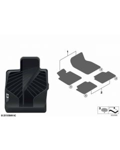 Genuine Rear Right Left Floor Mats 2 Pieces All Weather Black 51 47 2 458 863 buy in USA