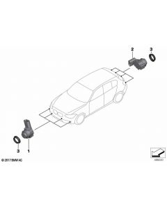 Genuine Ultrasonic Sensor PDC Alpine White U300 Parking Assist 66 20 9 261 587 buy in USA