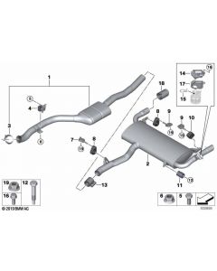 Genuine Rear Right Driver Side OS Exhaust Silencer Bracket 18 30 8 593 696 buy in USA